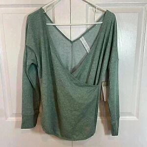 NWT‎ Balance Collection Women's Crossover V-neck Sweatshirt Heather Green Size S